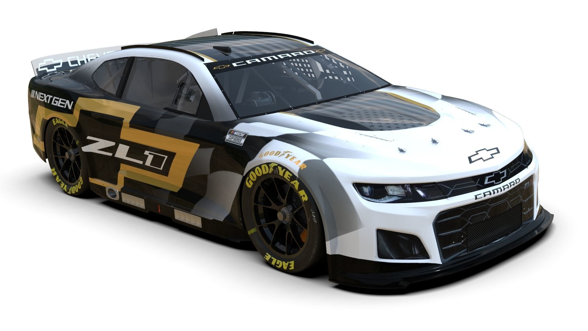 Nascar Chevrolet Camaro ZL1 2022 Low-poly 3D model_19