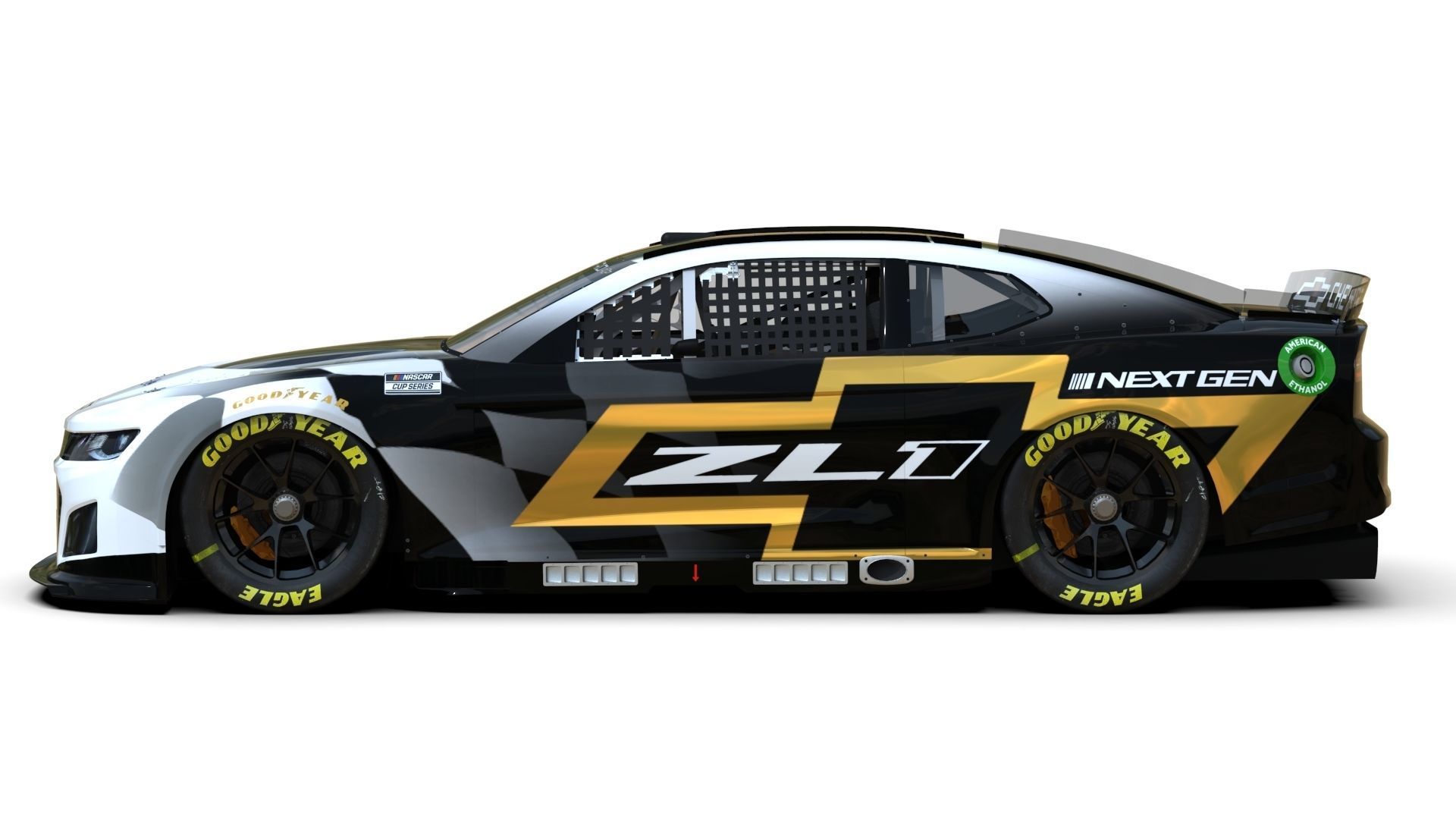 Nascar Chevrolet Camaro ZL1 2022 Low-poly 3D model_22