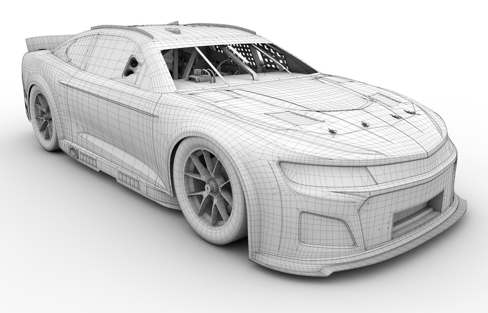 Nascar Chevrolet Camaro ZL1 2022 Low-poly 3D model_10