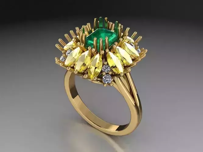 Emerald Halo ring  513