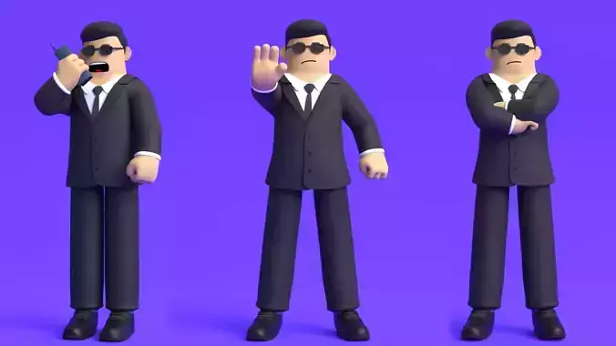 Minimal Bodyguard 3D Cartoon Character