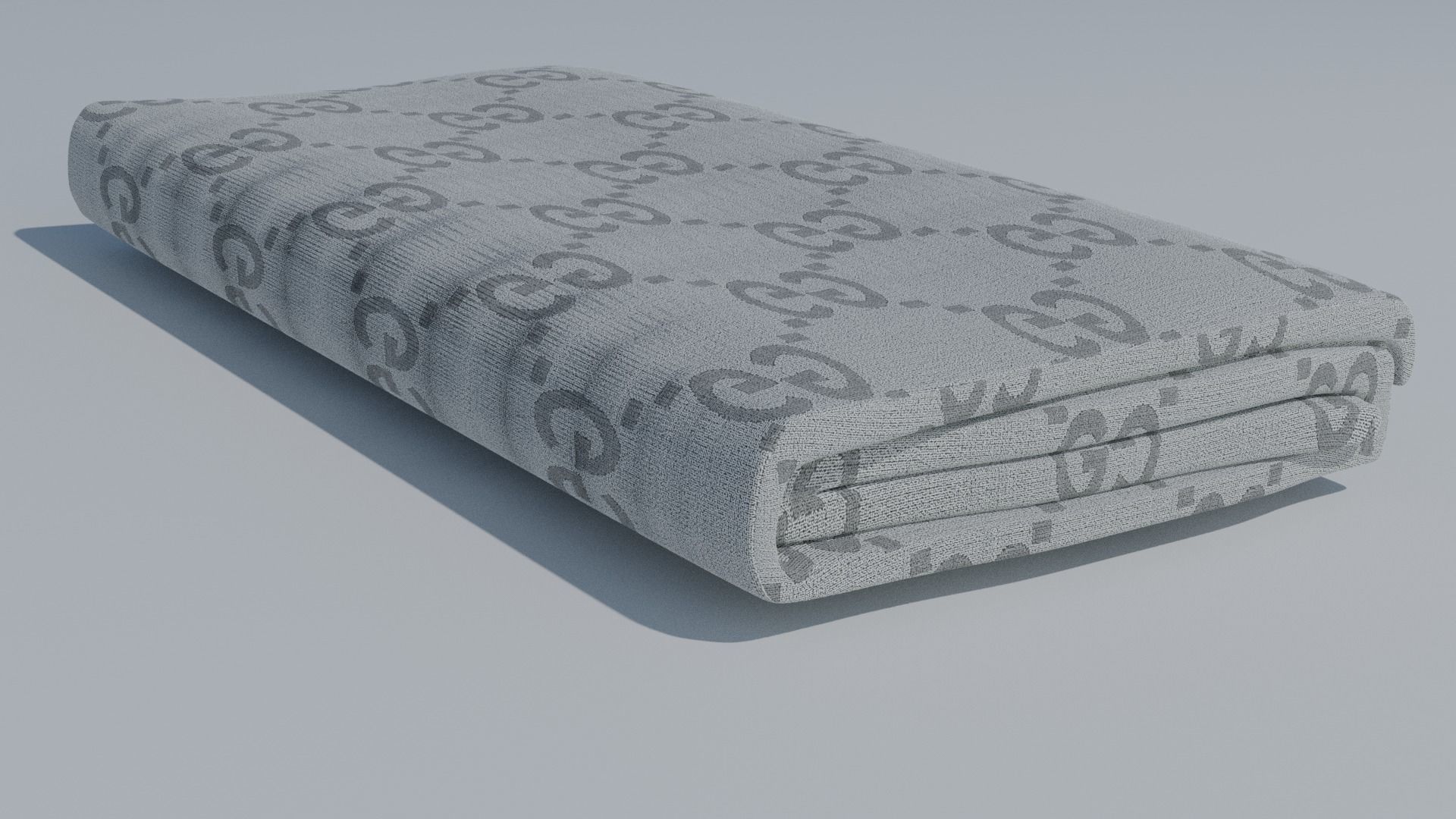 Gucci towel low poly PBR textures Low-poly 3D model_2