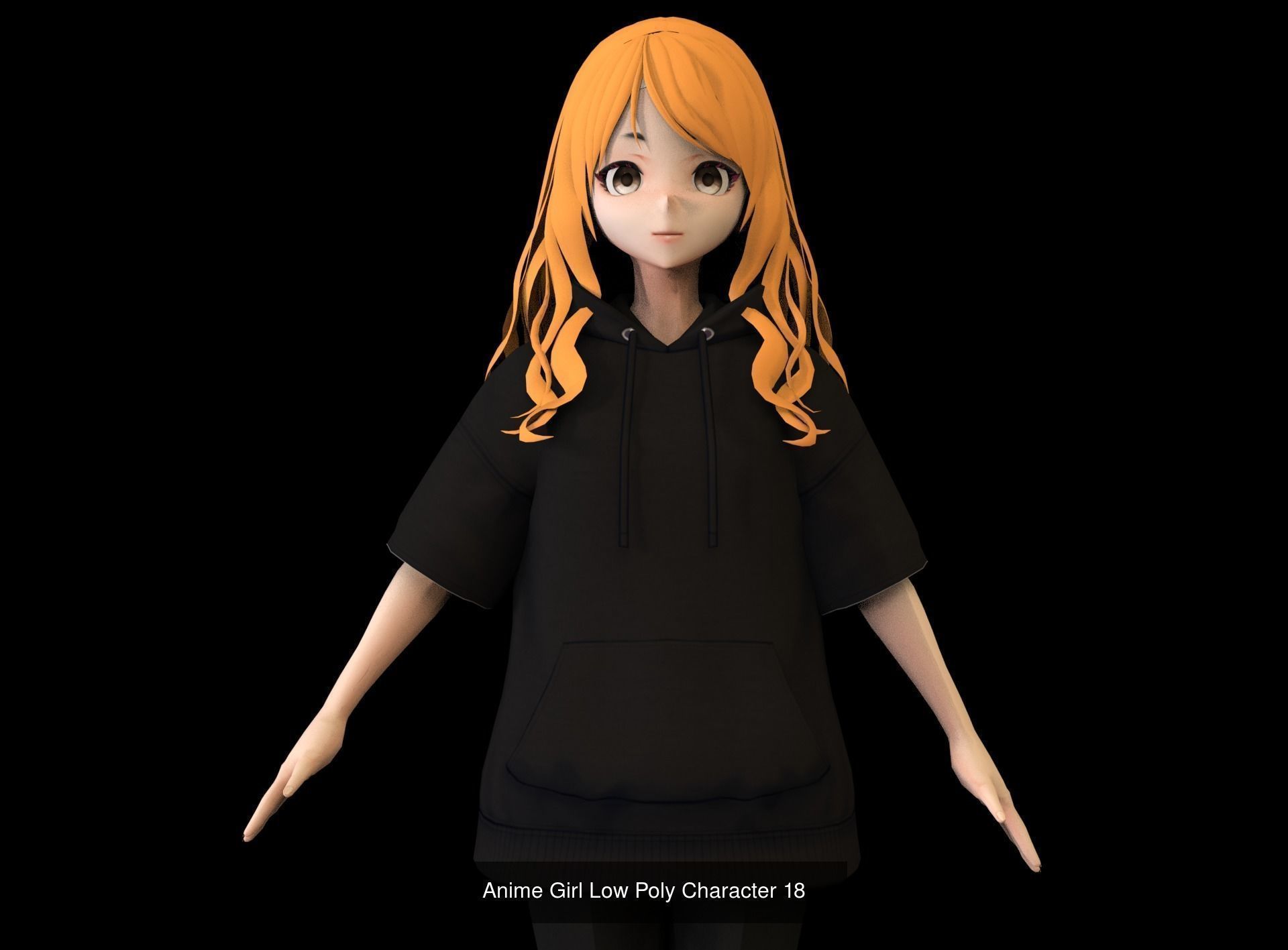 13 Anime Low Poly Characters GIGAPack 3D Model Collection_7