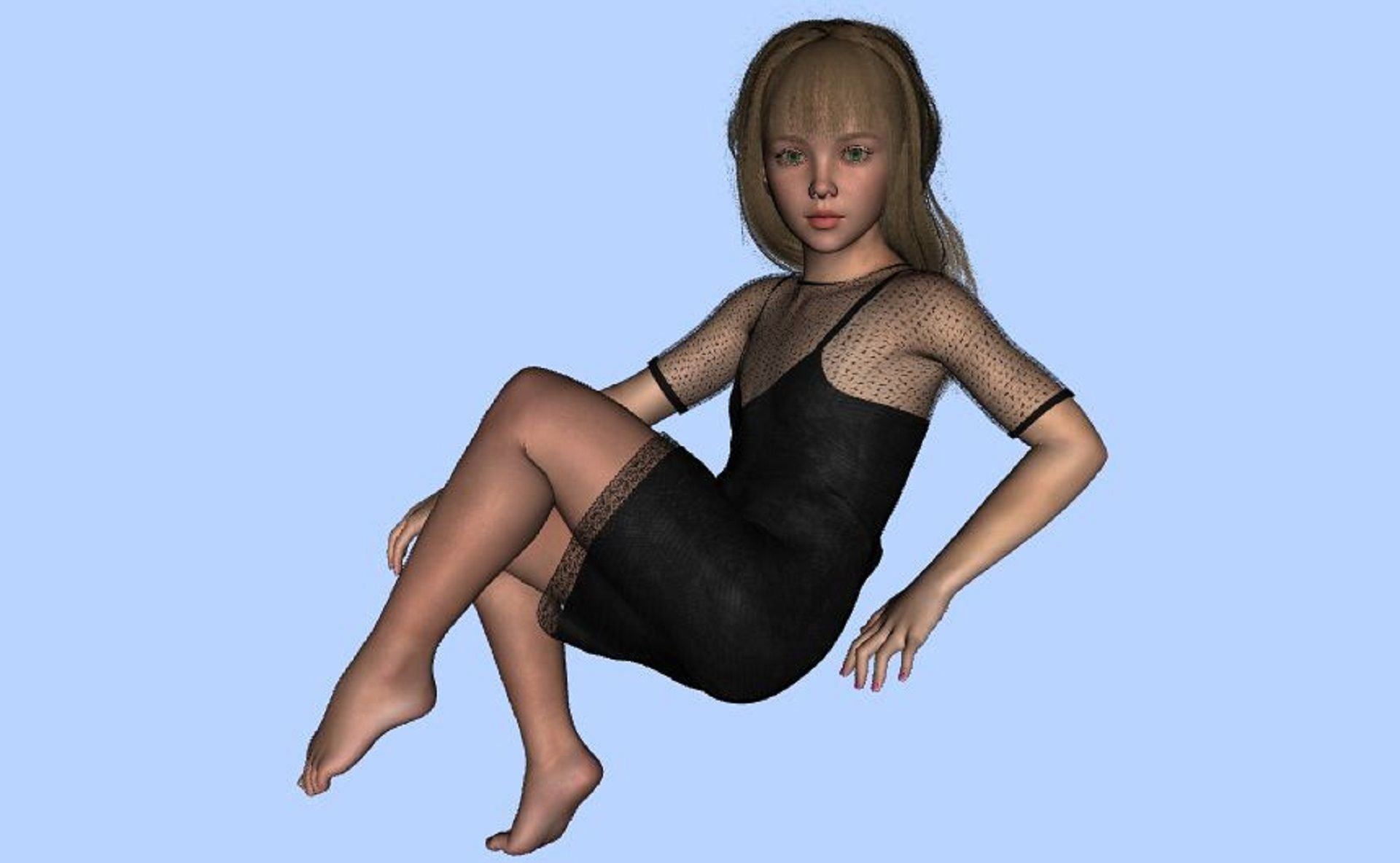Diana Tween baby  Genesis 8 Female 3D Model 3D model_43