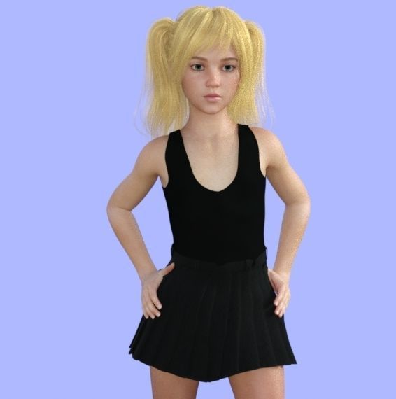 Diana Tween baby  Genesis 8 Female 3D Model 3D model_0