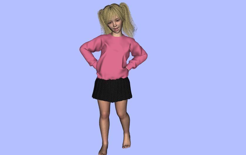 Diana Tween baby  Genesis 8 Female 3D Model 3D model_33