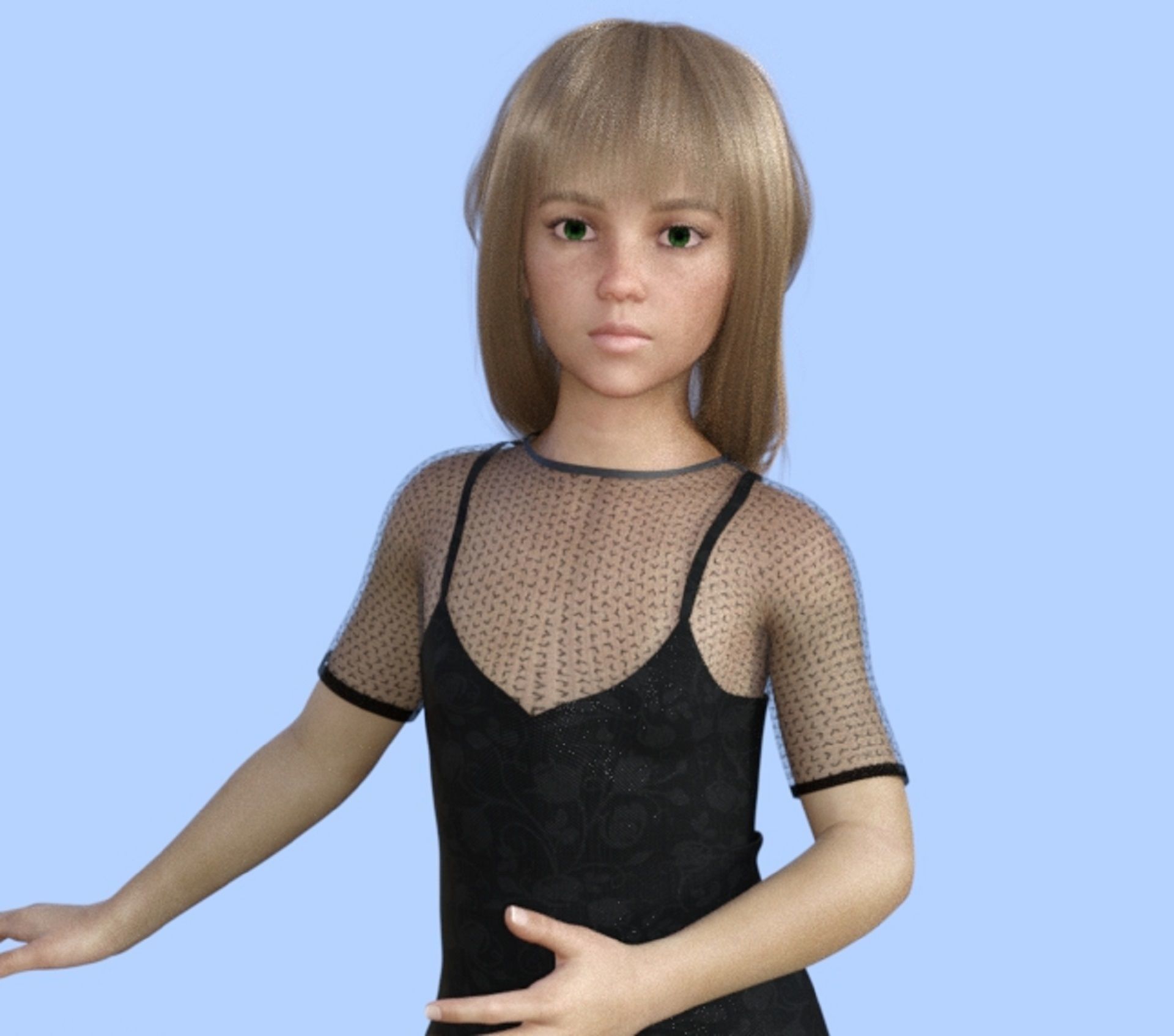 Diana Tween baby  Genesis 8 Female 3D Model 3D model_6