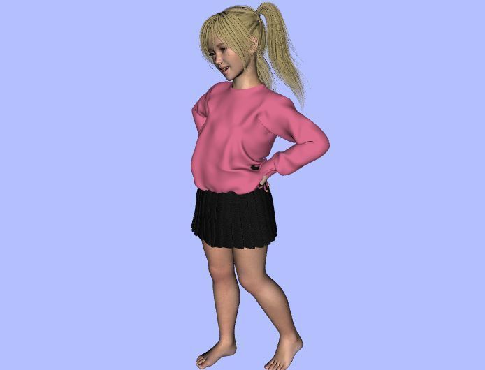Diana Tween baby  Genesis 8 Female 3D Model 3D model_35