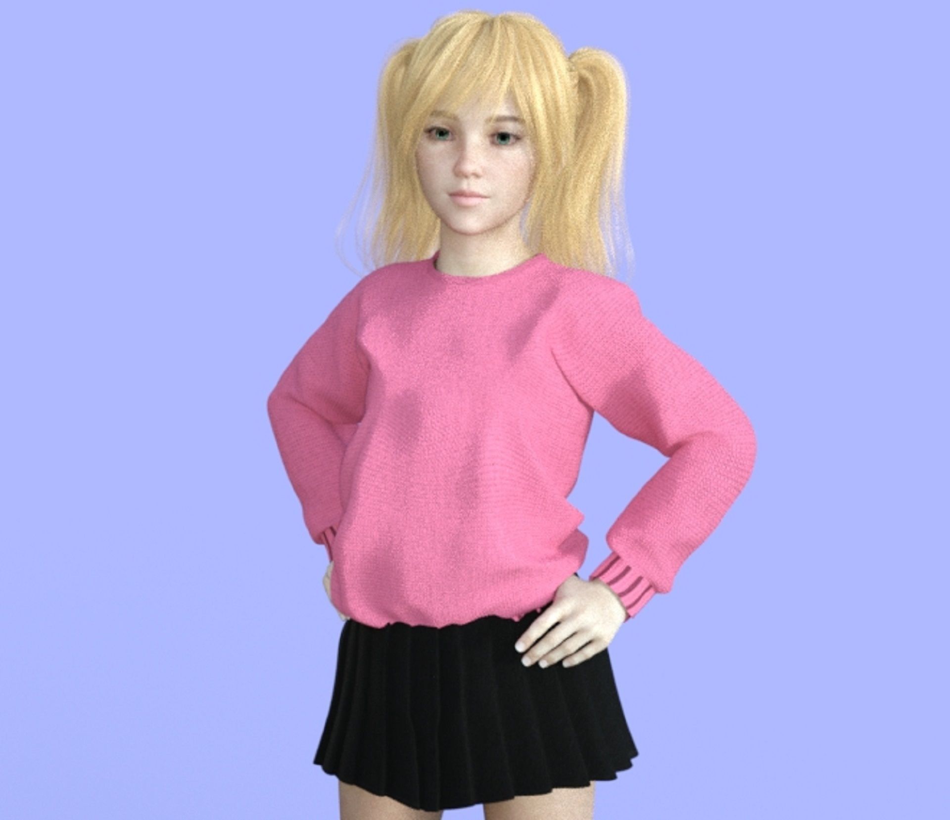 Diana Tween baby  Genesis 8 Female 3D Model 3D model_7