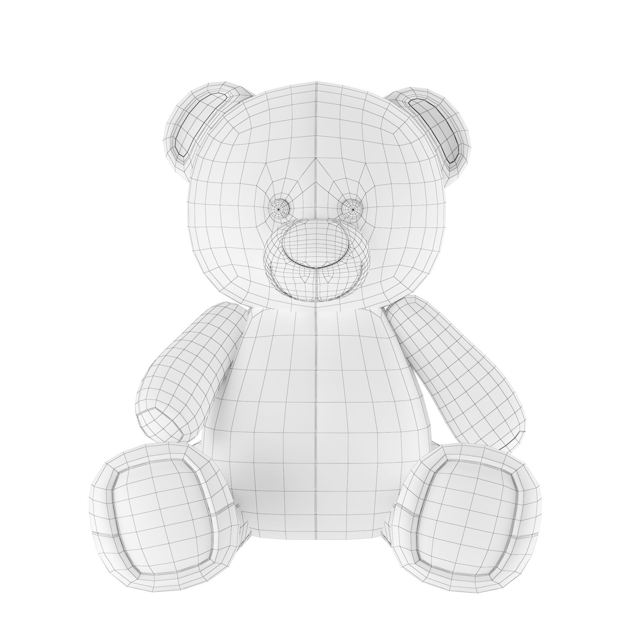Teddy Bear Low-poly 3D model_2