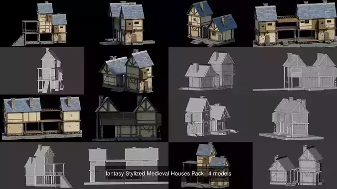 fantasy Stylized Medieval Houses Pack