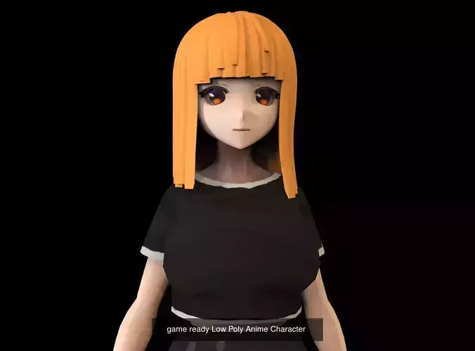 6 Anime Low Poly Characters sPack 3D Model Collection