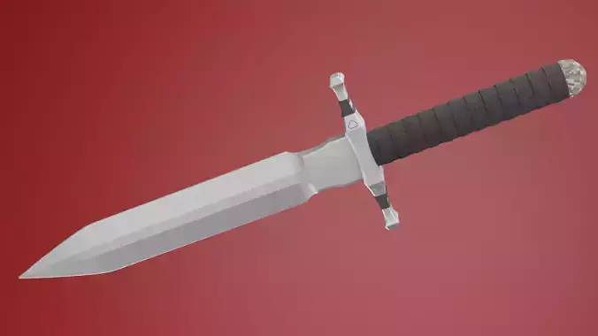 3D Model Game Ready Mid Poly Dagger 