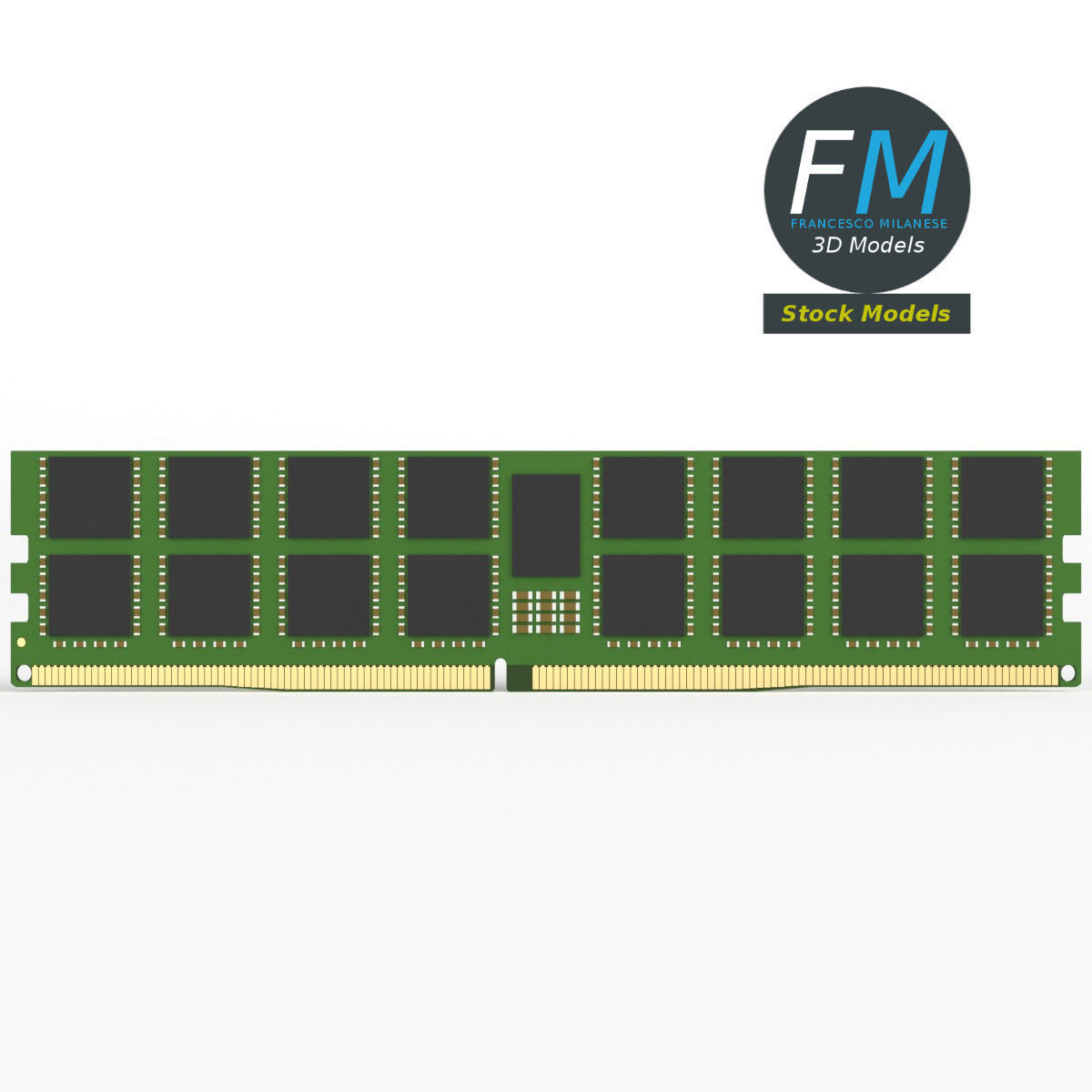 DDR5 RAM memory module 1 3D model_3