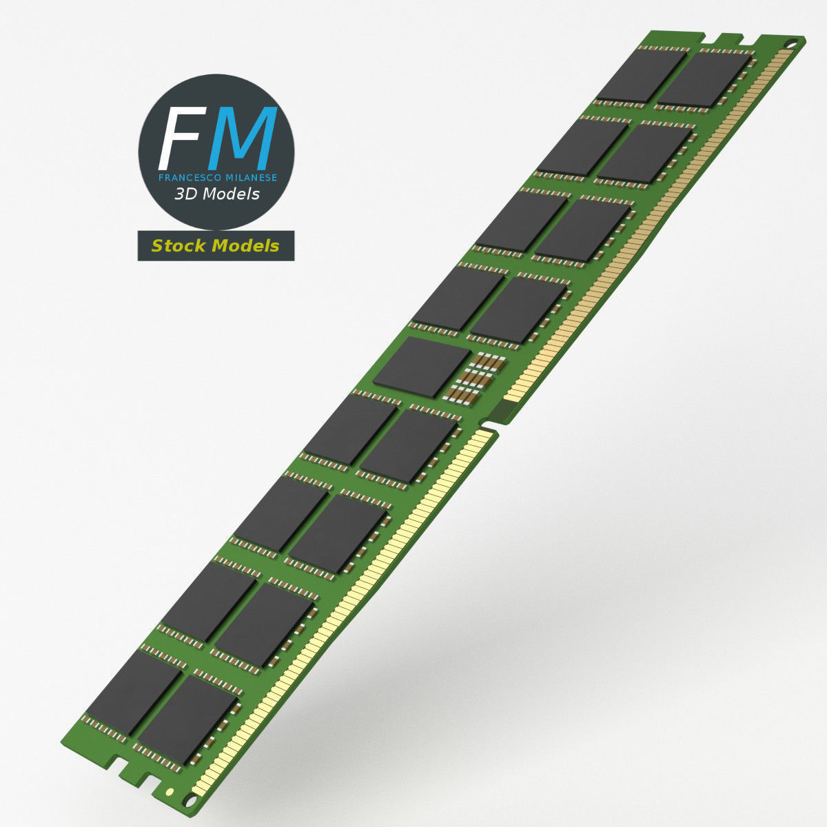 DDR5 RAM memory module 1 3D model_5