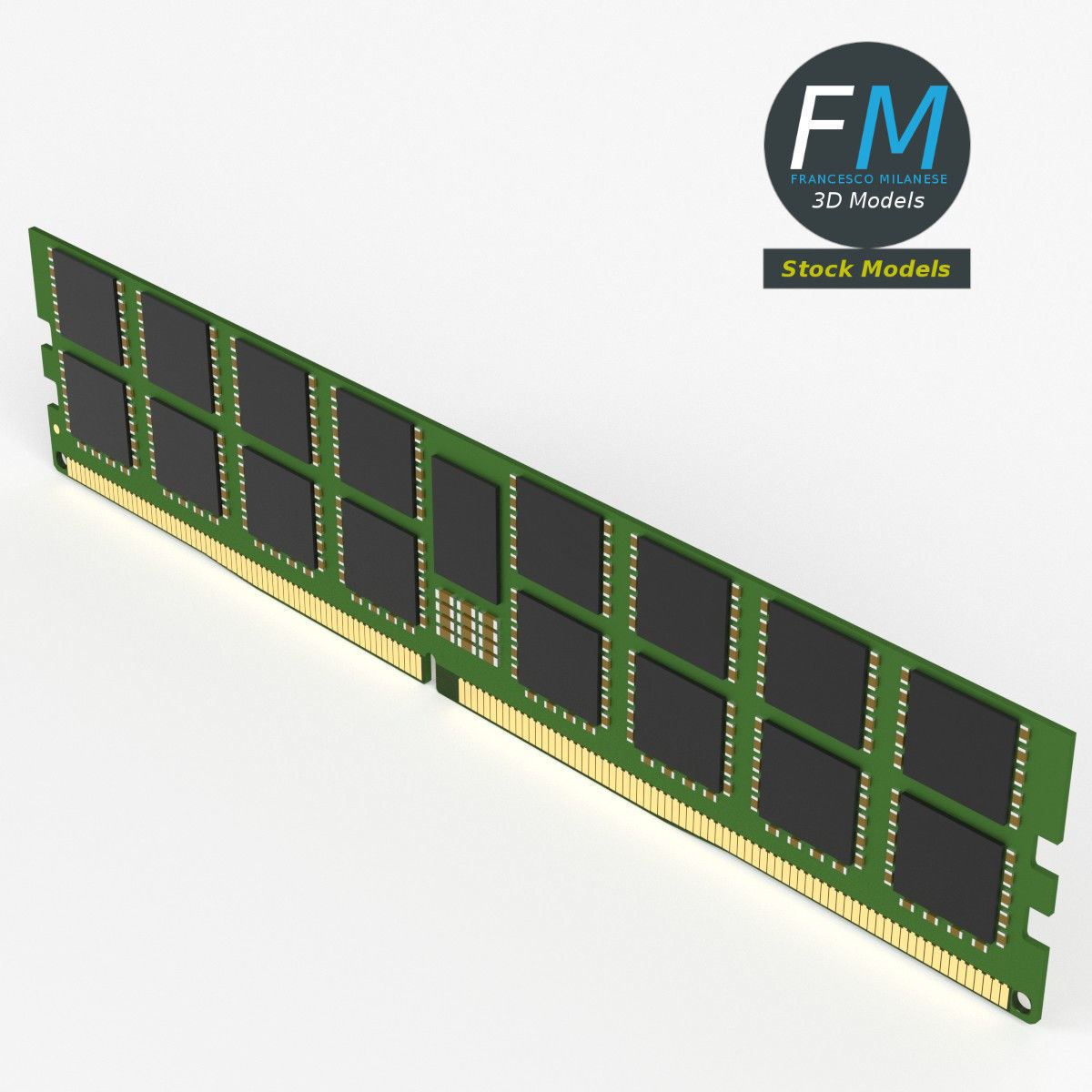 DDR5 RAM memory module 1 3D model_2