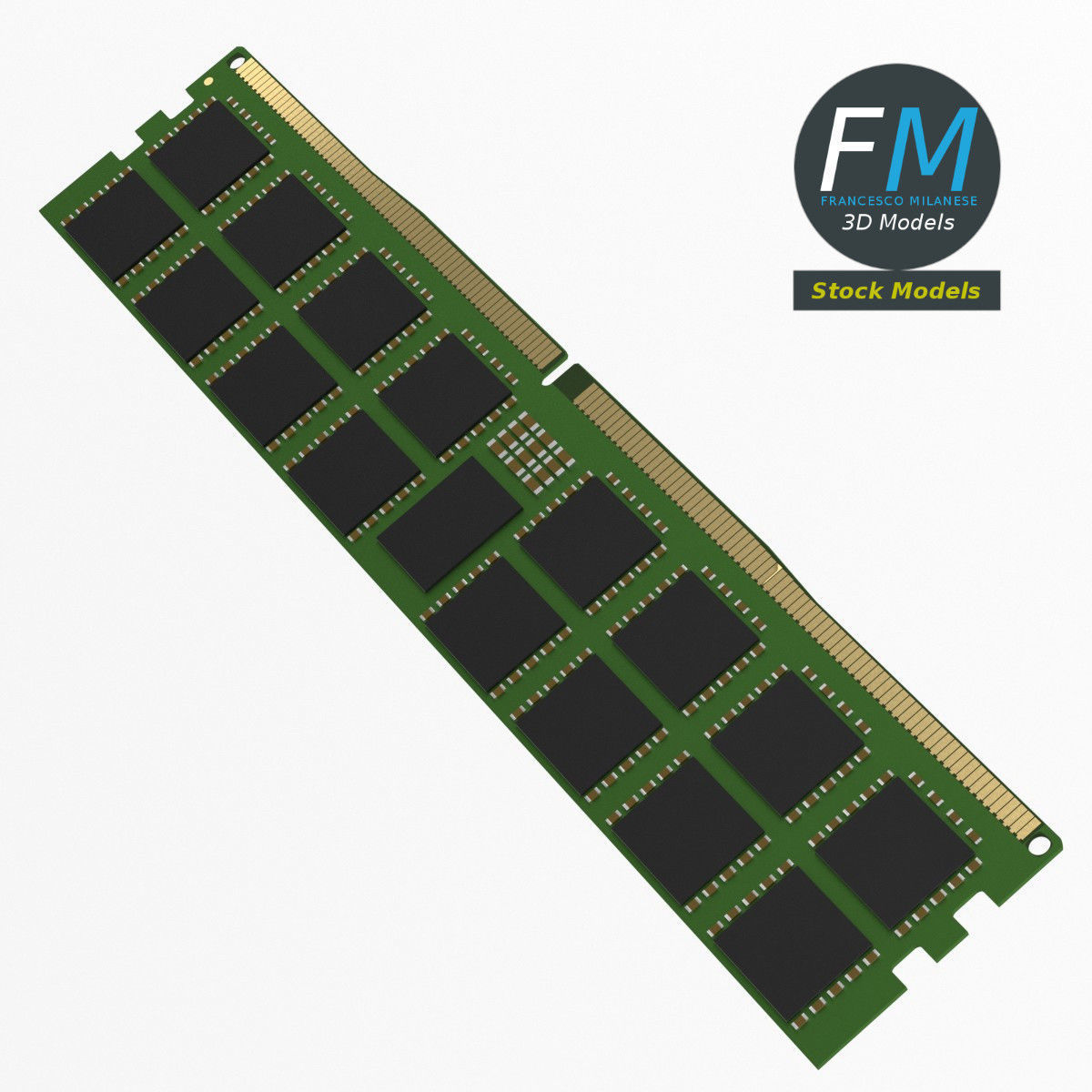DDR5 RAM memory module 1 3D model_6