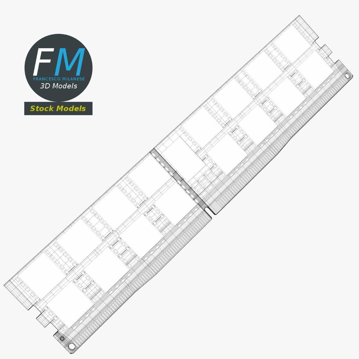 DDR5 RAM memory module 1 3D model_8