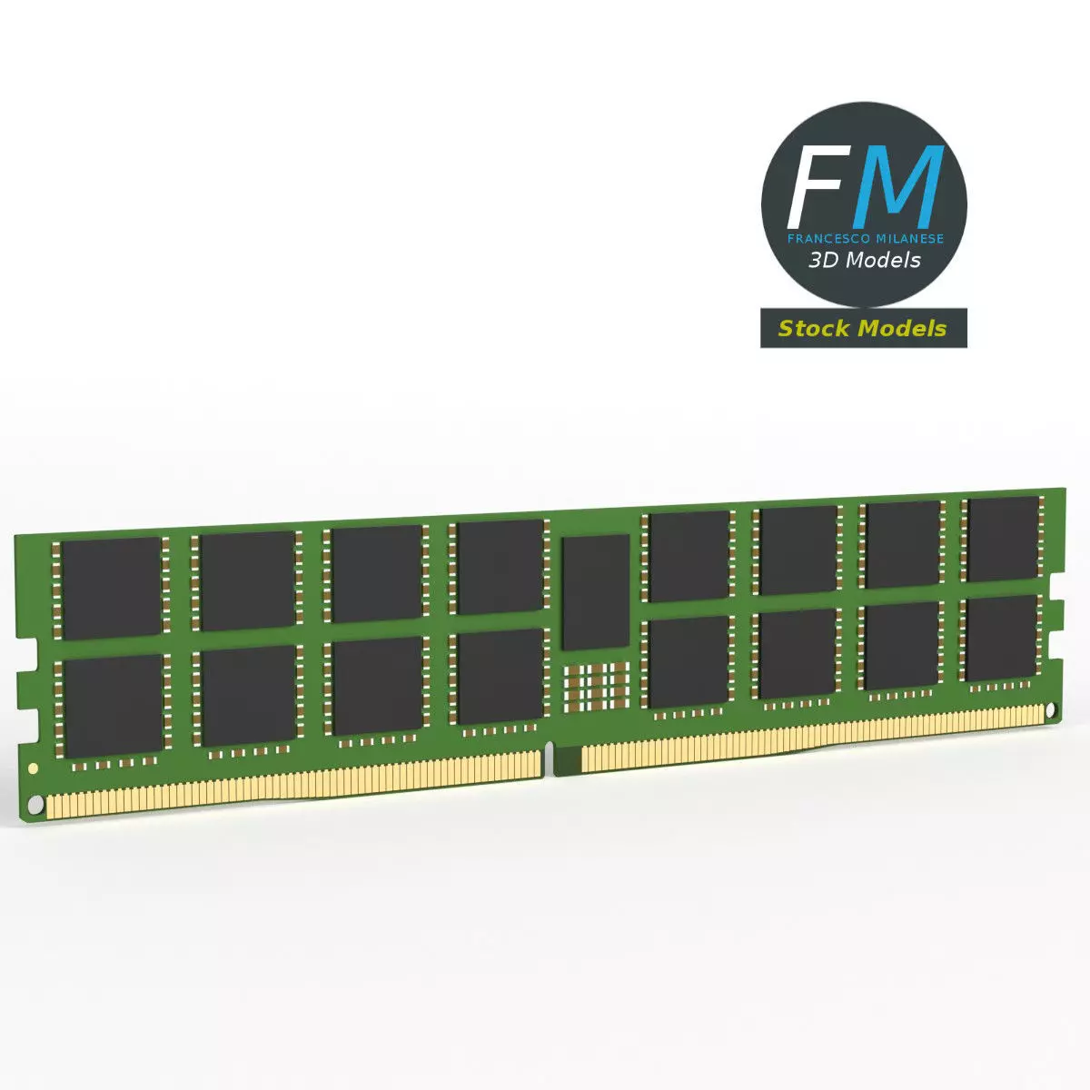 DDR5 RAM memory module 1 3D model_0