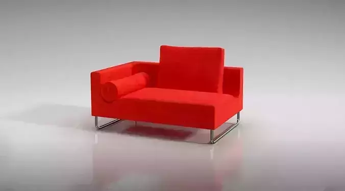 Modern Red Sofa With Accent Pillow