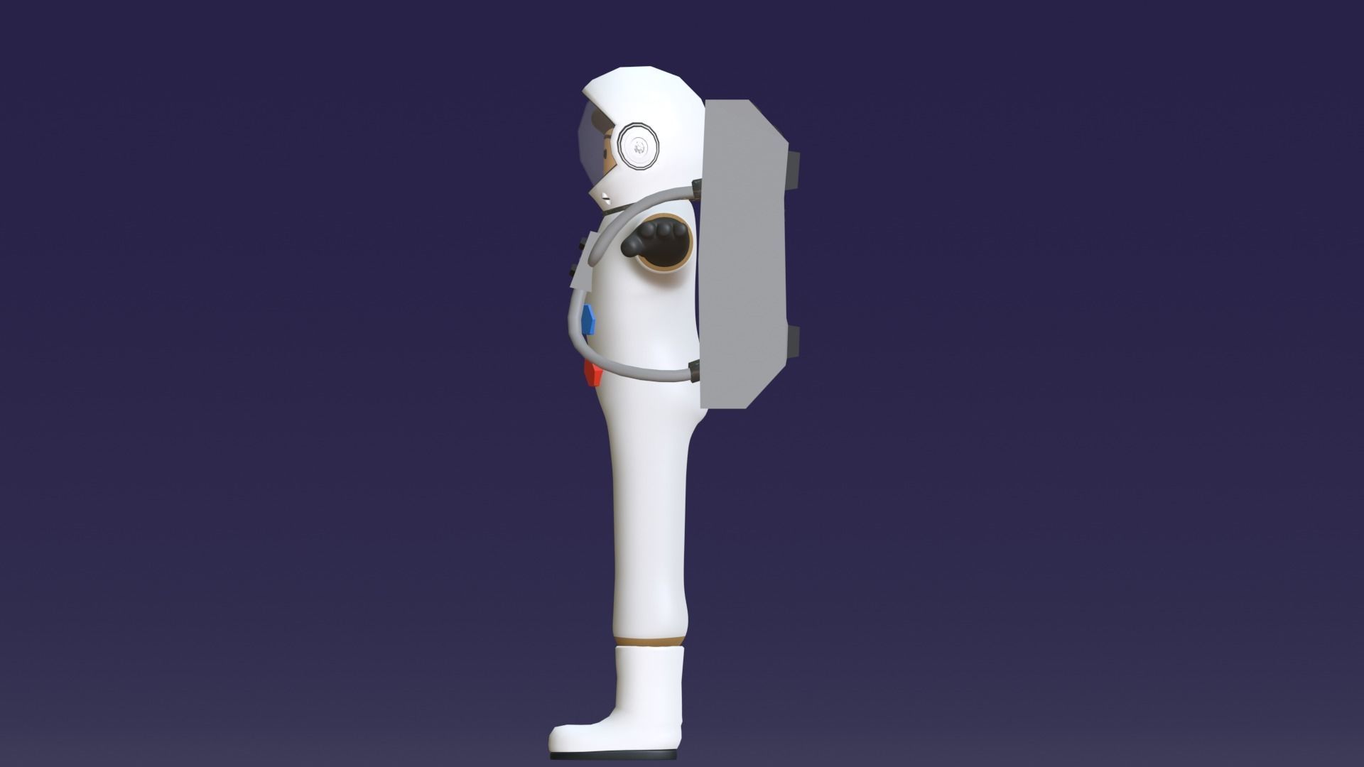 Minimal Astronaut 3D Cartoon Character 3D model_17
