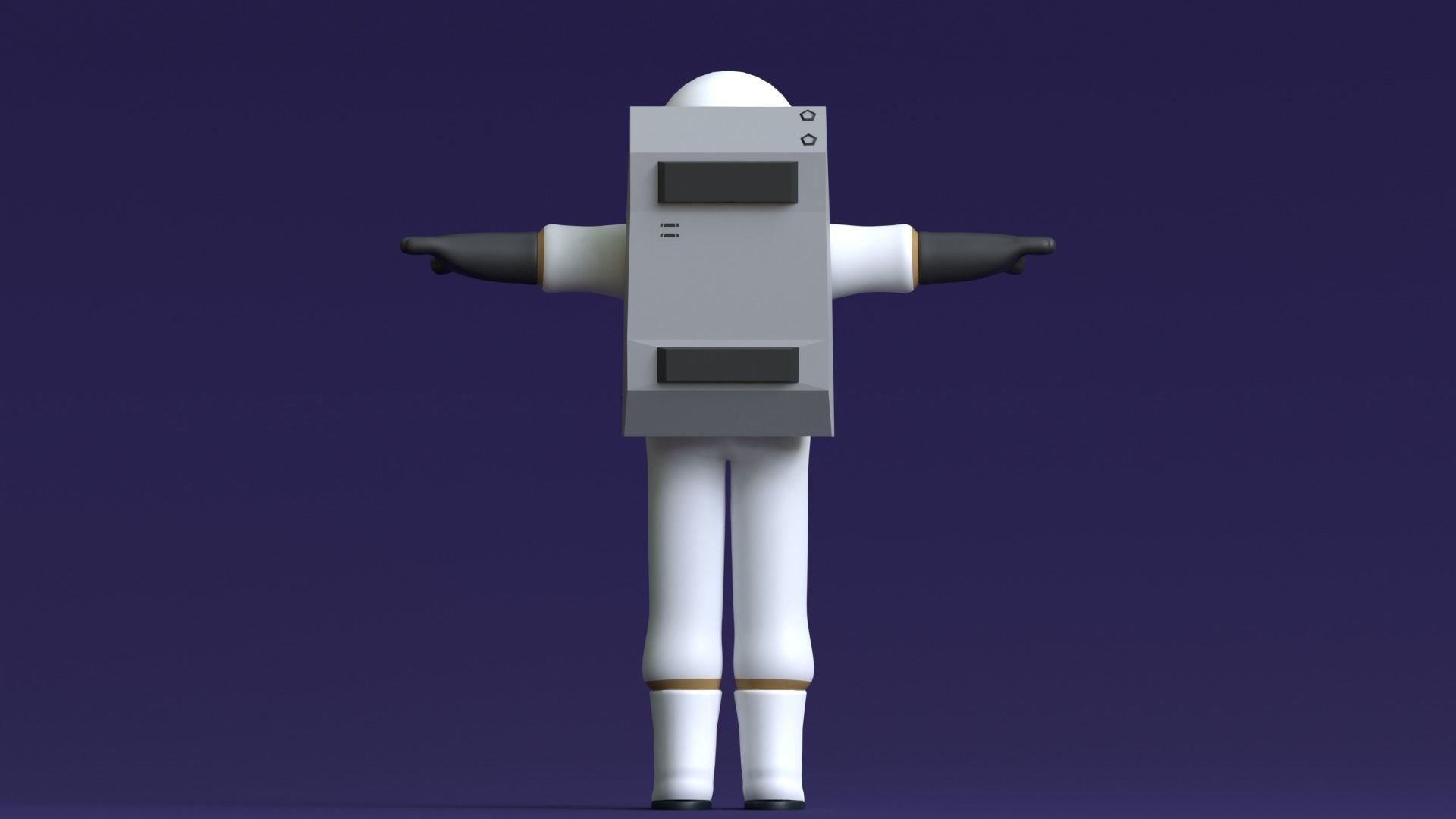 Minimal Astronaut 3D Cartoon Character 3D model_12