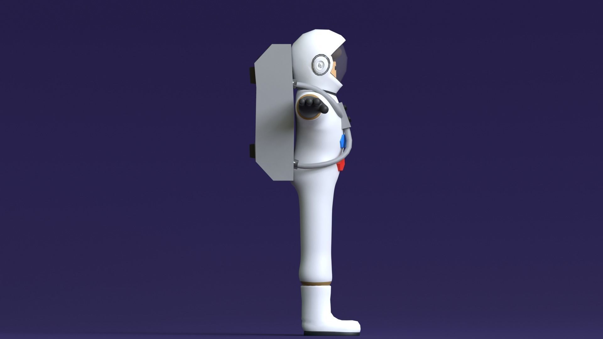 Minimal Astronaut 3D Cartoon Character 3D model_11