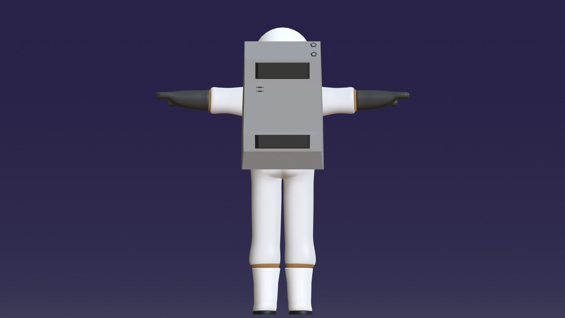Minimal Astronaut 3D Cartoon Character 3D model_16