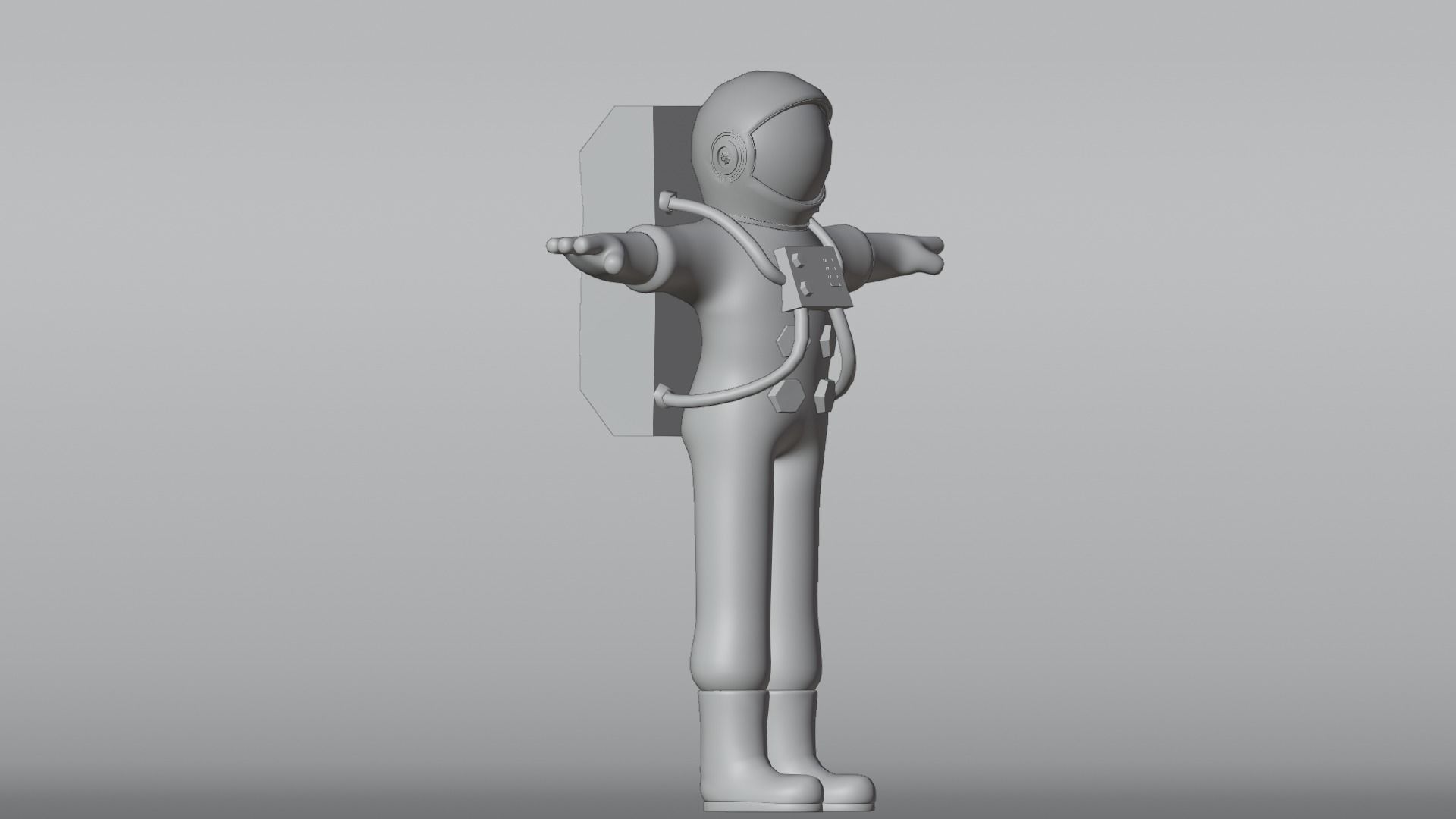 Minimal Astronaut 3D Cartoon Character 3D model_34
