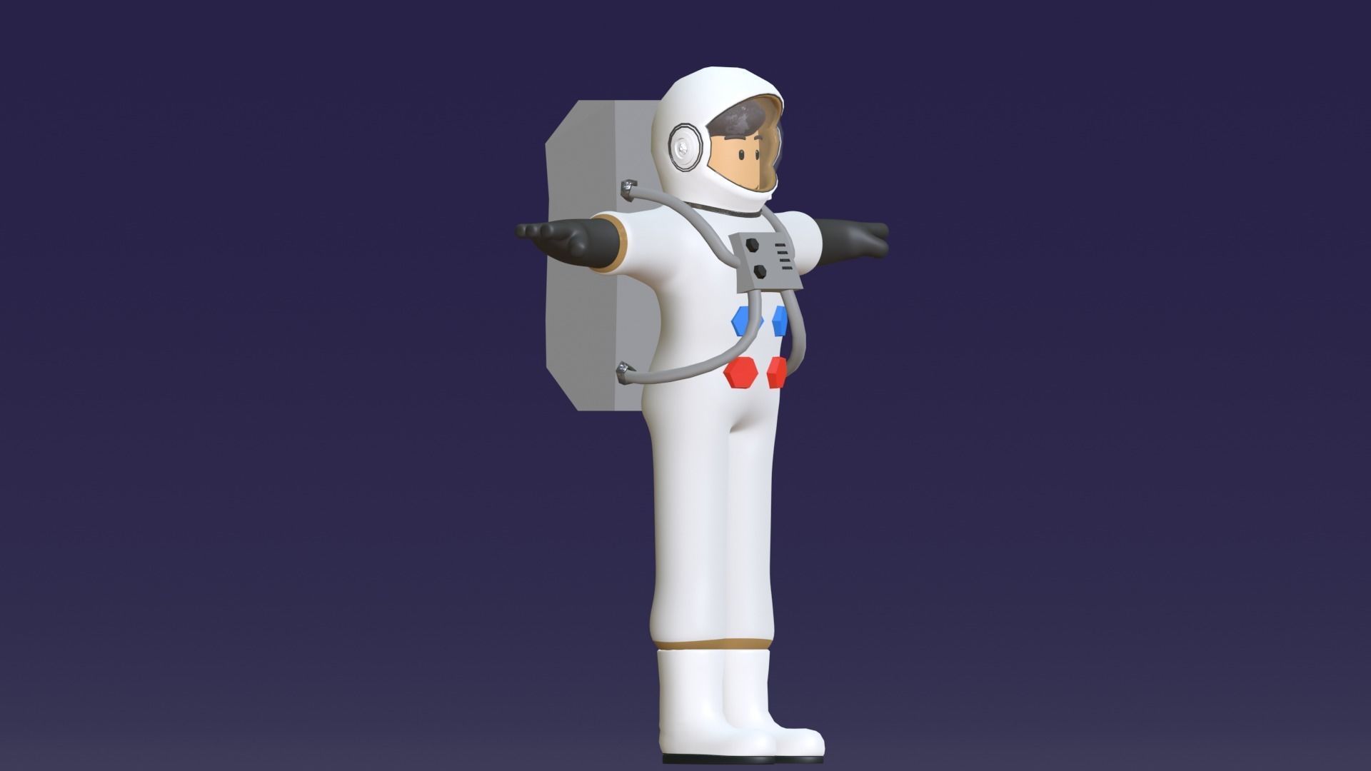 Minimal Astronaut 3D Cartoon Character 3D model_32