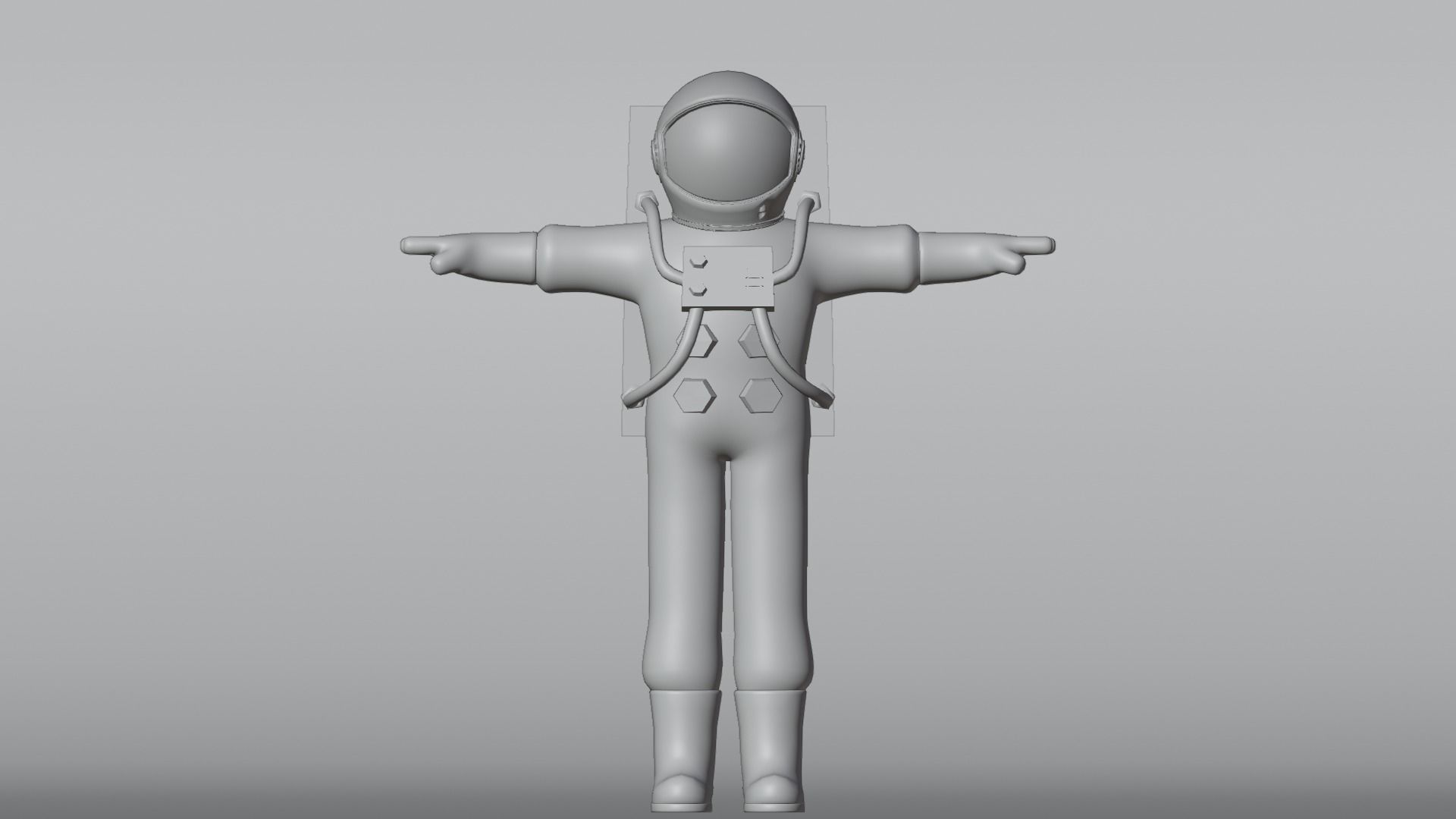 Minimal Astronaut 3D Cartoon Character 3D model_18