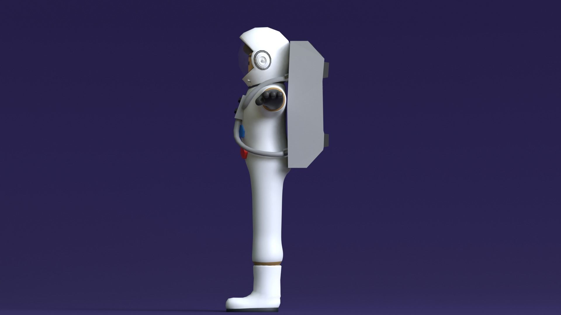 Minimal Astronaut 3D Cartoon Character 3D model_13