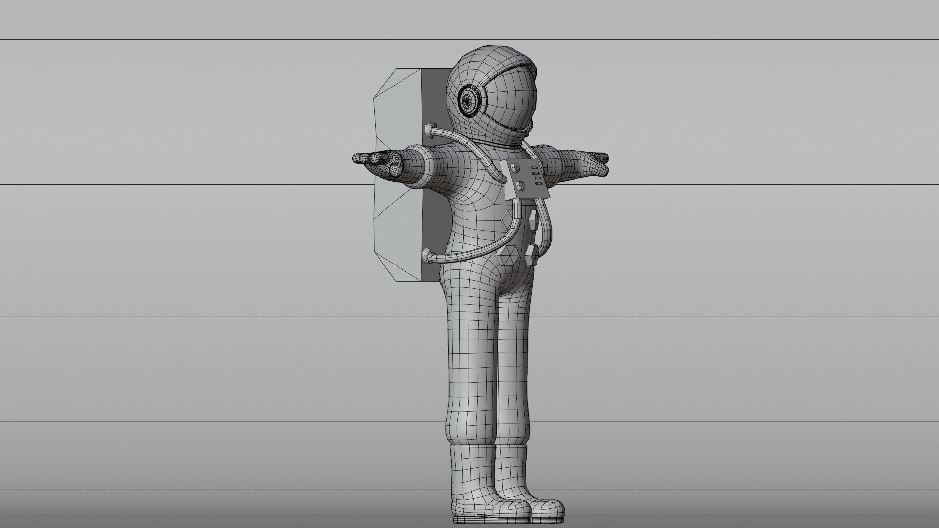 Minimal Astronaut 3D Cartoon Character 3D model_36