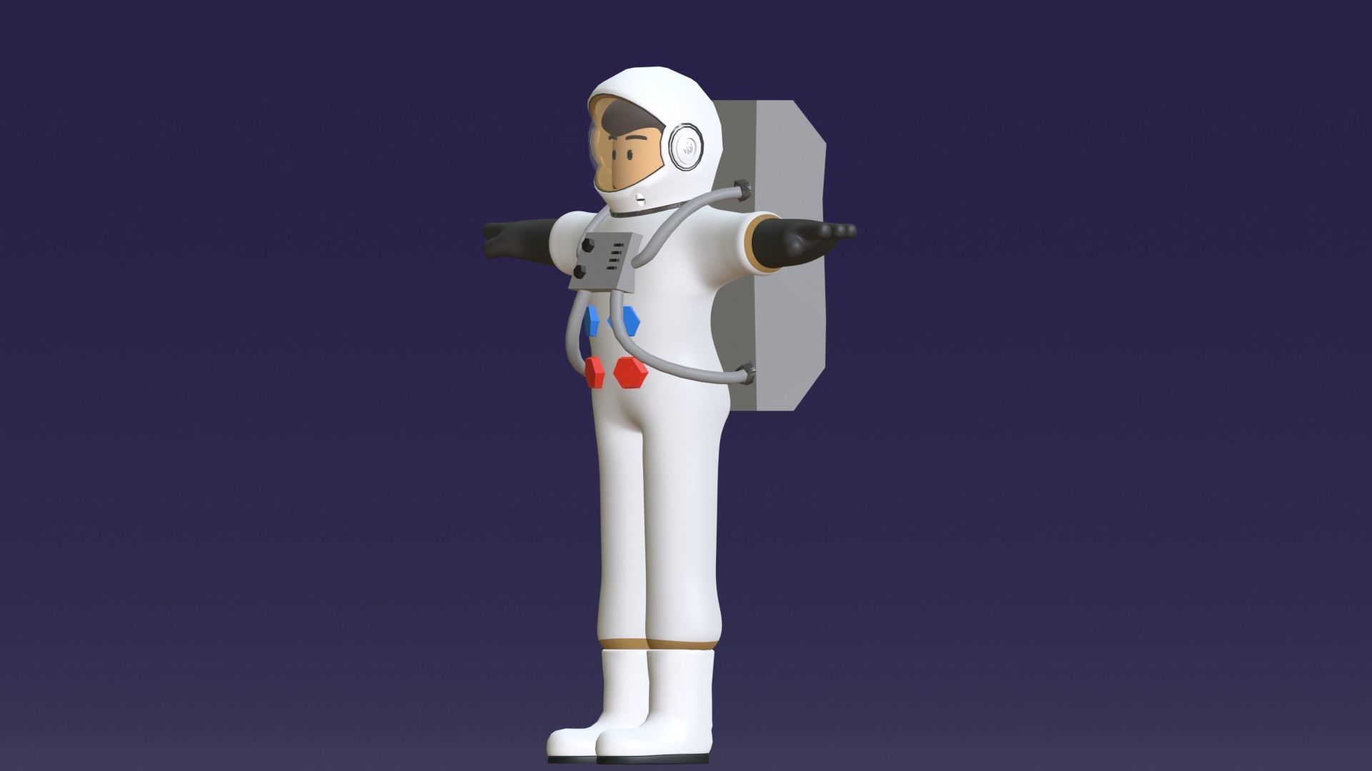 Minimal Astronaut 3D Cartoon Character 3D model_33