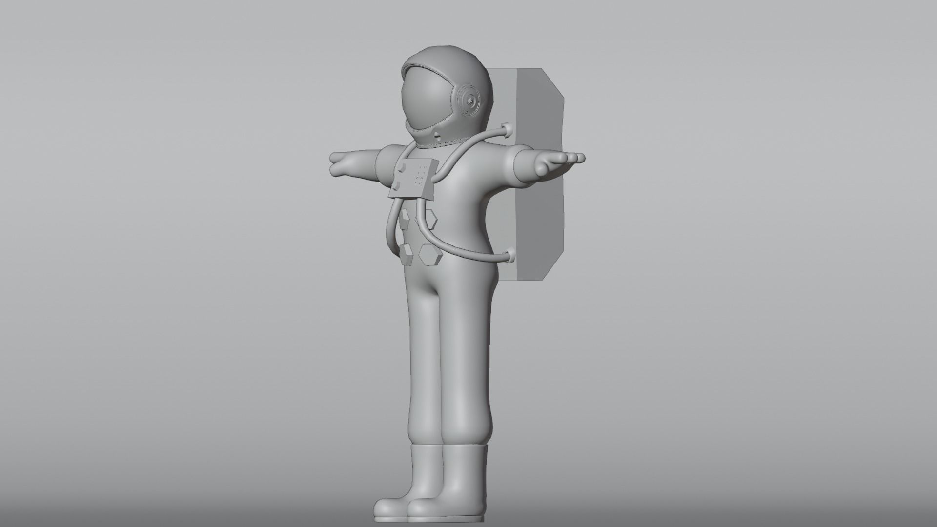 Minimal Astronaut 3D Cartoon Character 3D model_35