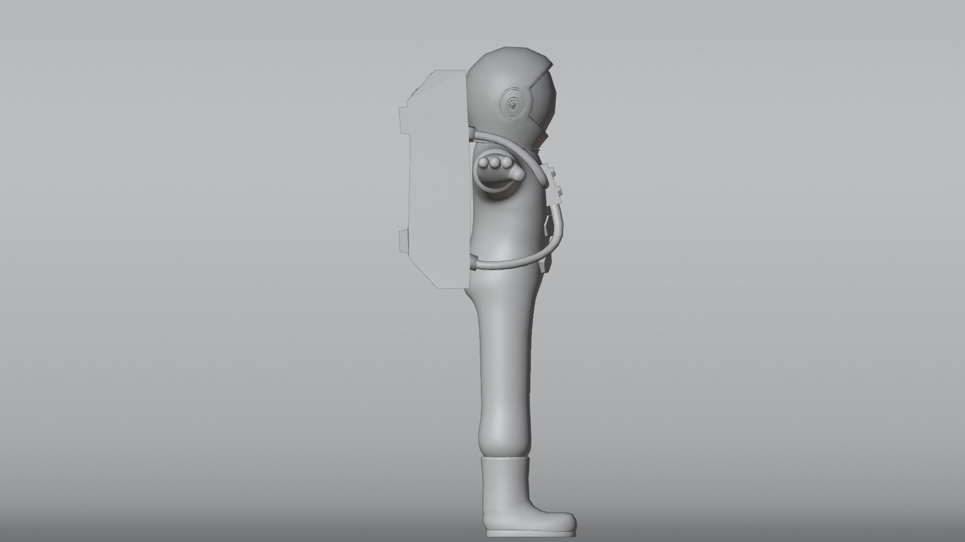 Minimal Astronaut 3D Cartoon Character 3D model_19