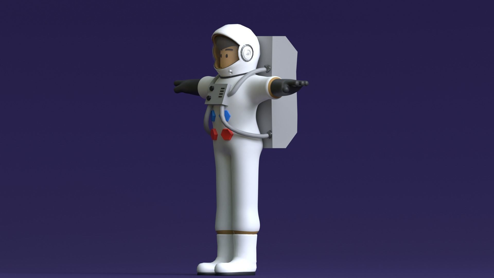 Minimal Astronaut 3D Cartoon Character 3D model_31