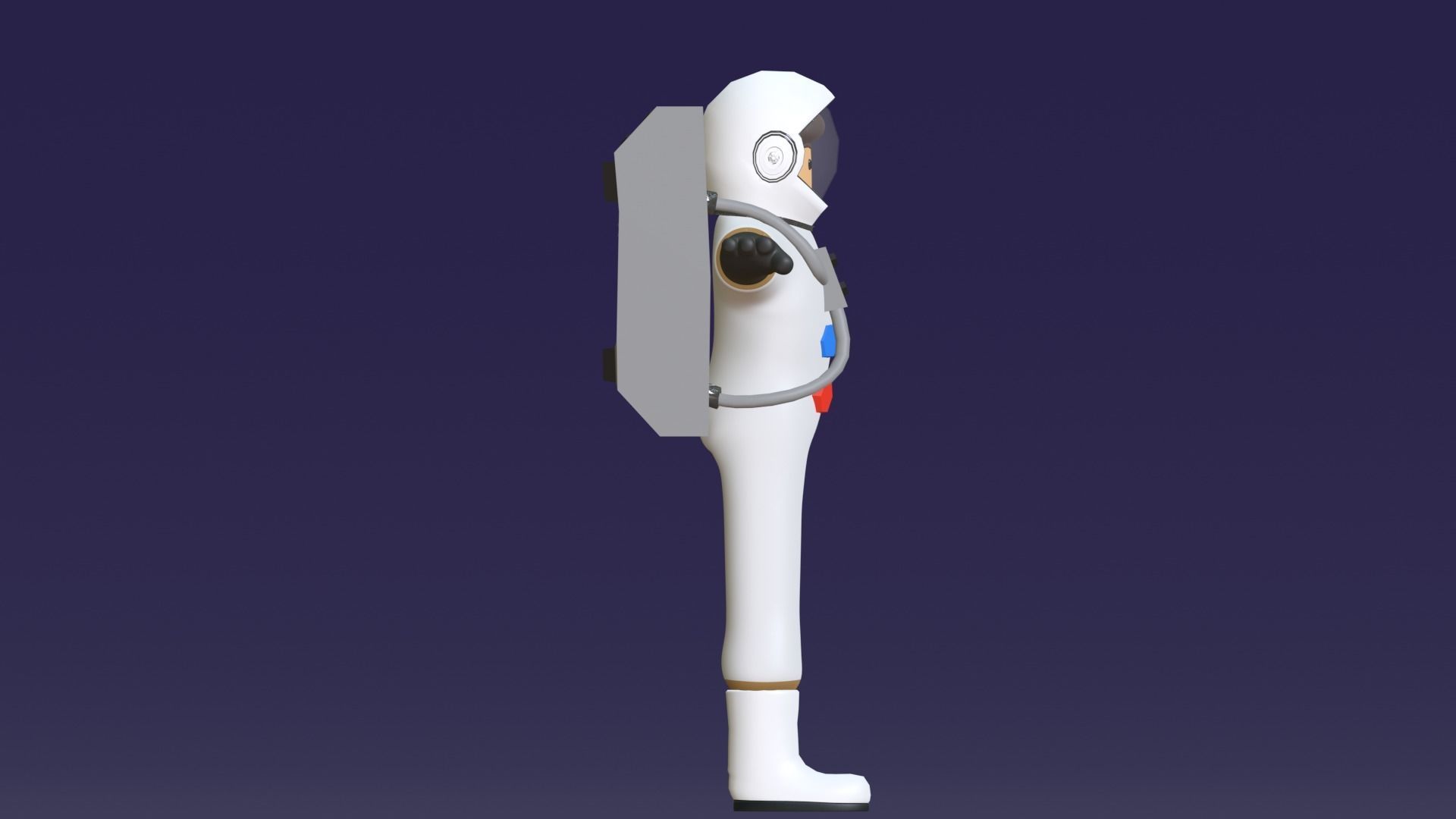 Minimal Astronaut 3D Cartoon Character 3D model_15