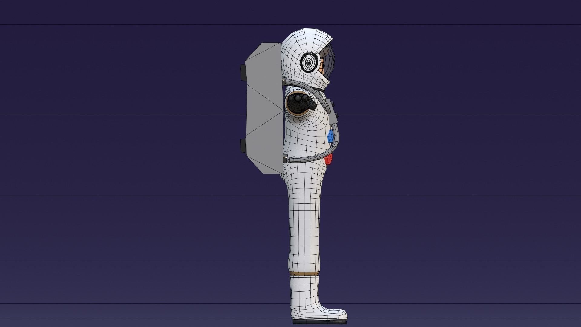 Minimal Astronaut 3D Cartoon Character 3D model_27