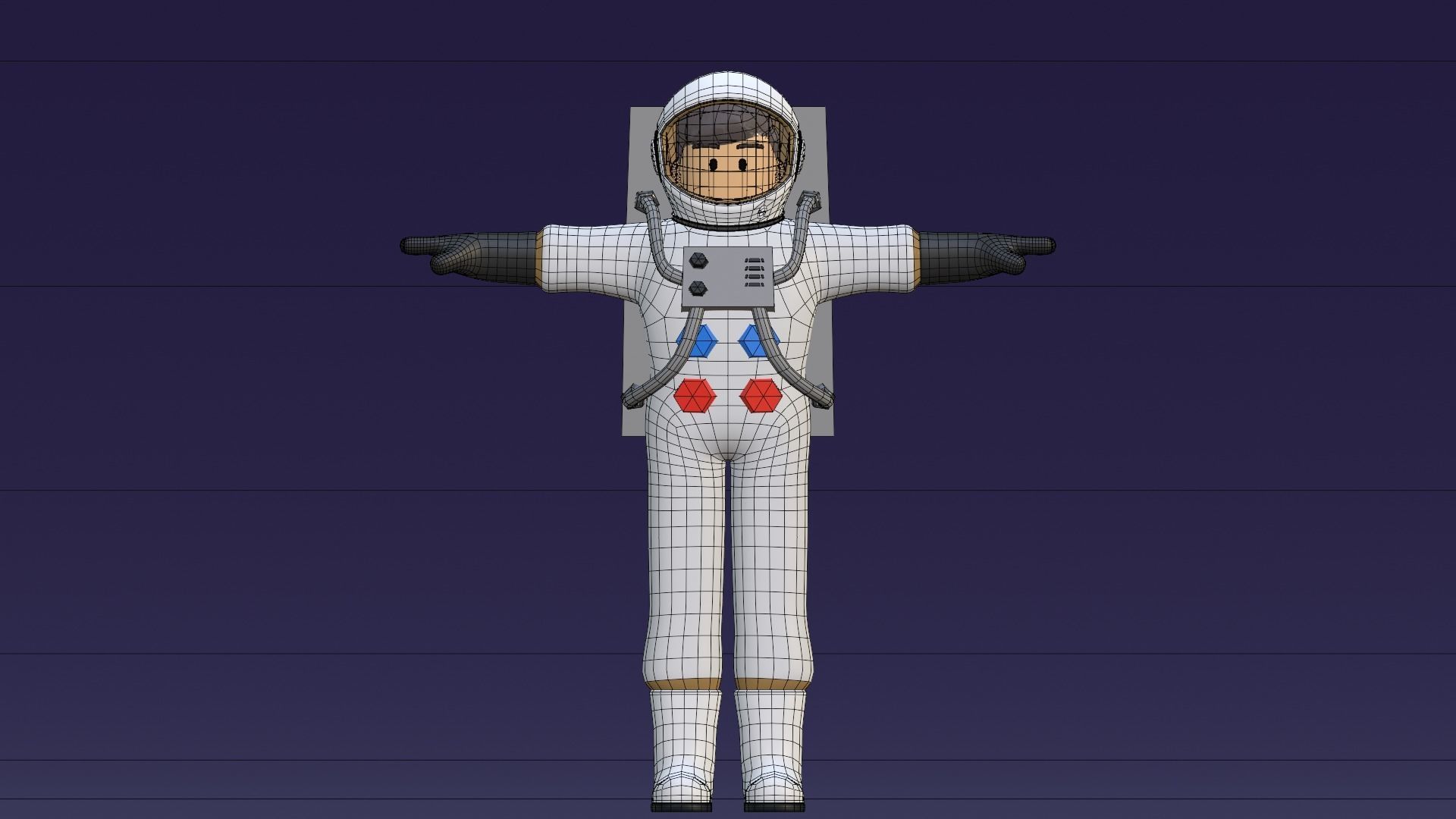 Minimal Astronaut 3D Cartoon Character 3D model_26