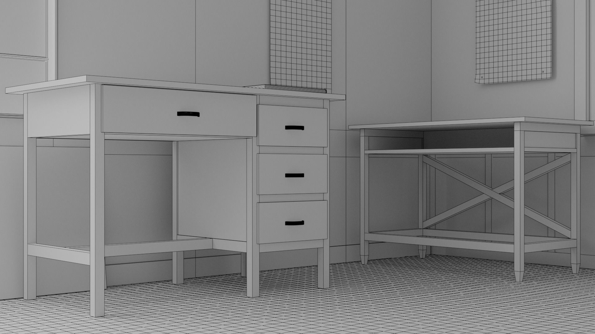 Japanese Classroom 3d Scene 3D model_9