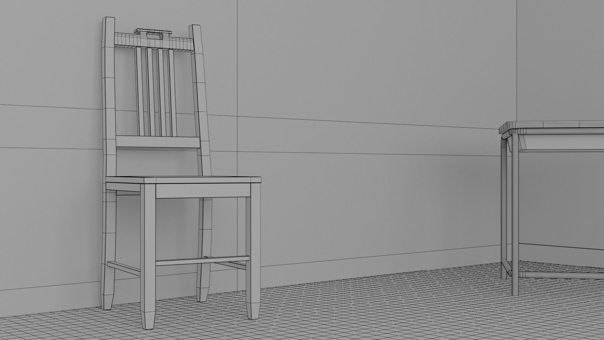 Japanese Classroom 3d Scene 3D model_10