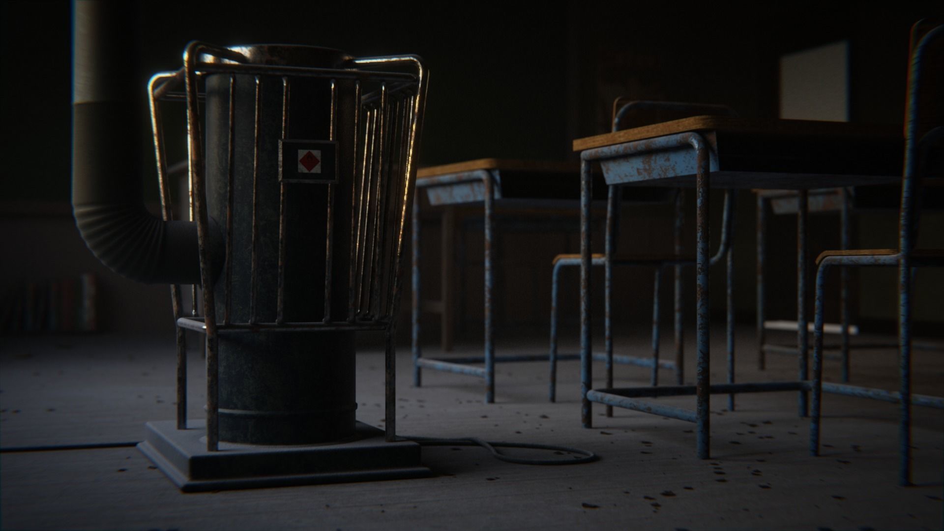 Japanese Classroom 3d Scene 3D model_3