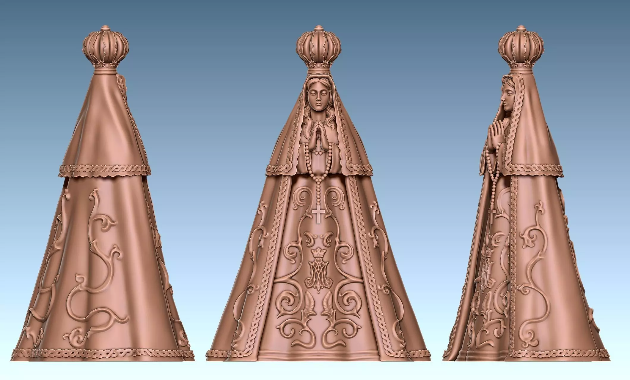 Our Lady of Valley - Virgen del Valle - CNC - 3D print model