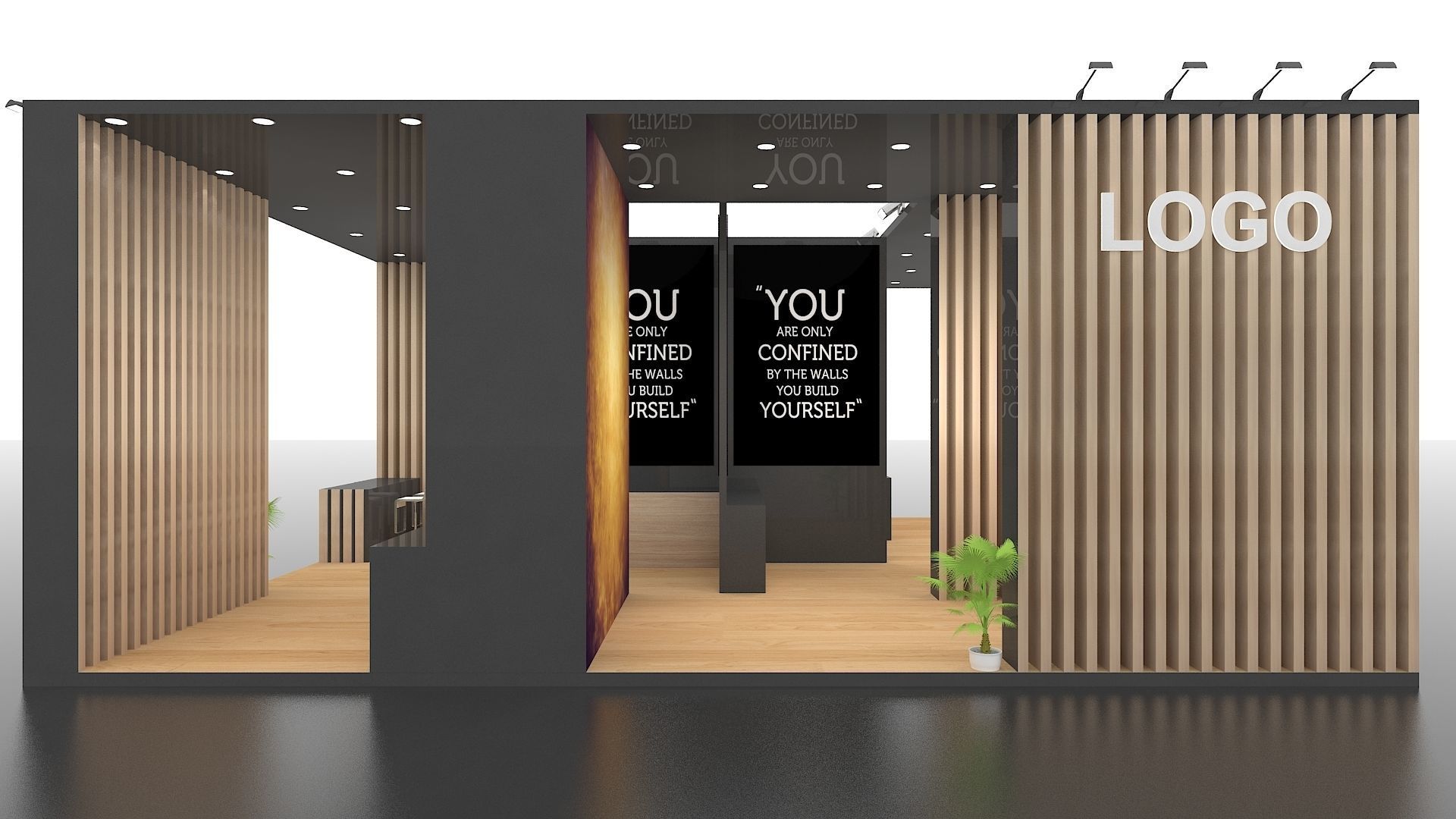 Exhibition Stall 10 meter x 10 meter island stall 3D model_4