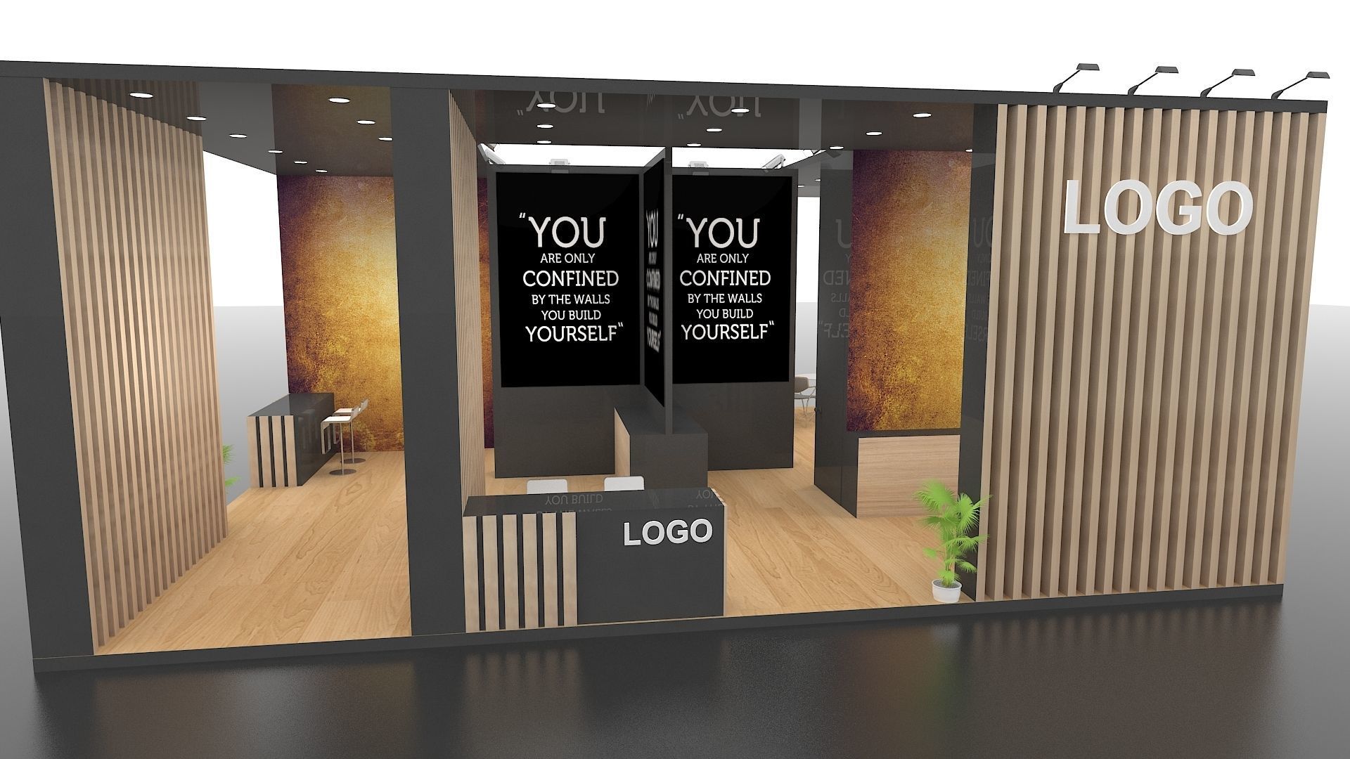 Exhibition Stall 10 meter x 10 meter island stall 3D model_8