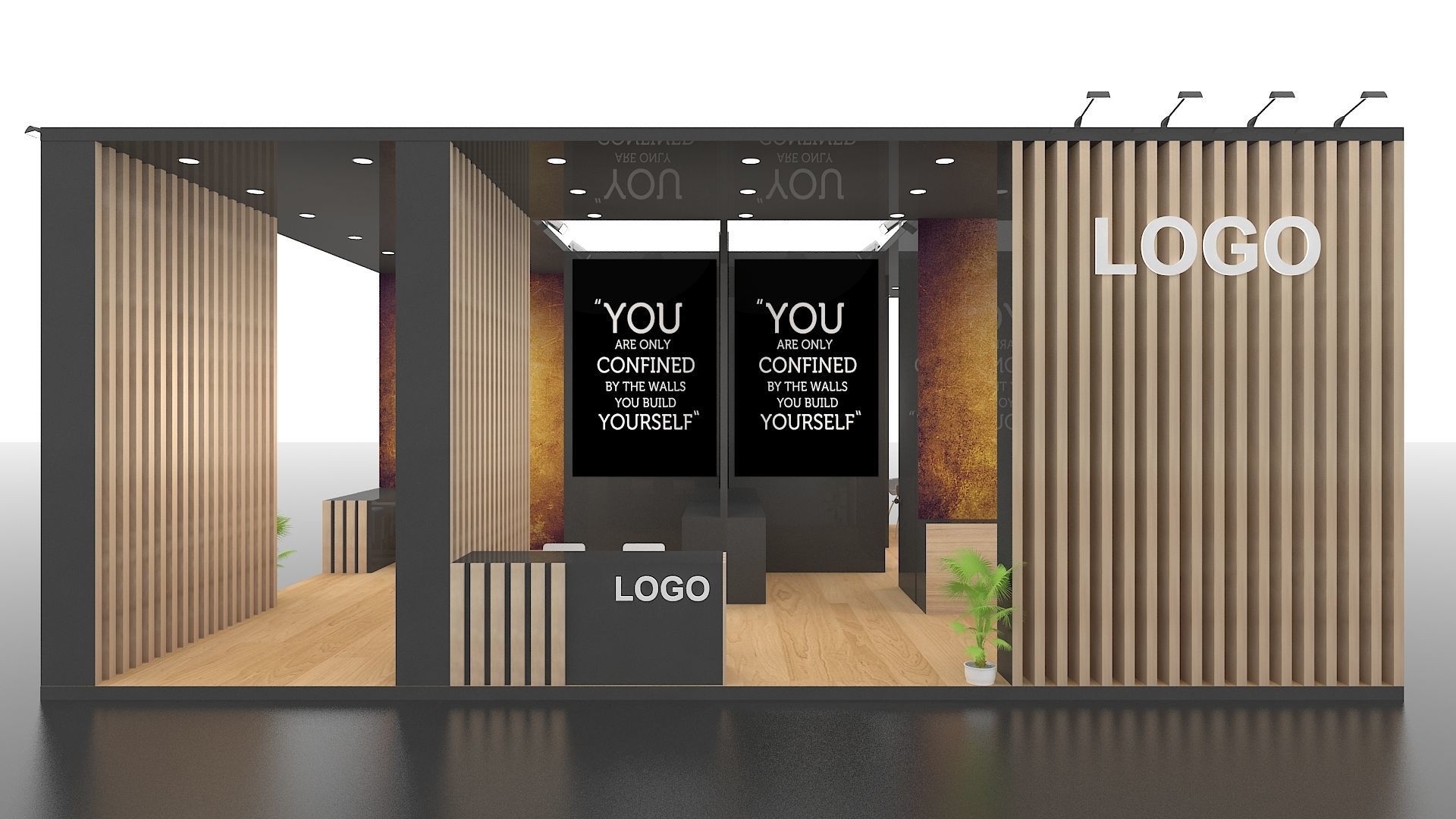 Exhibition Stall 10 meter x 10 meter island stall 3D model_3