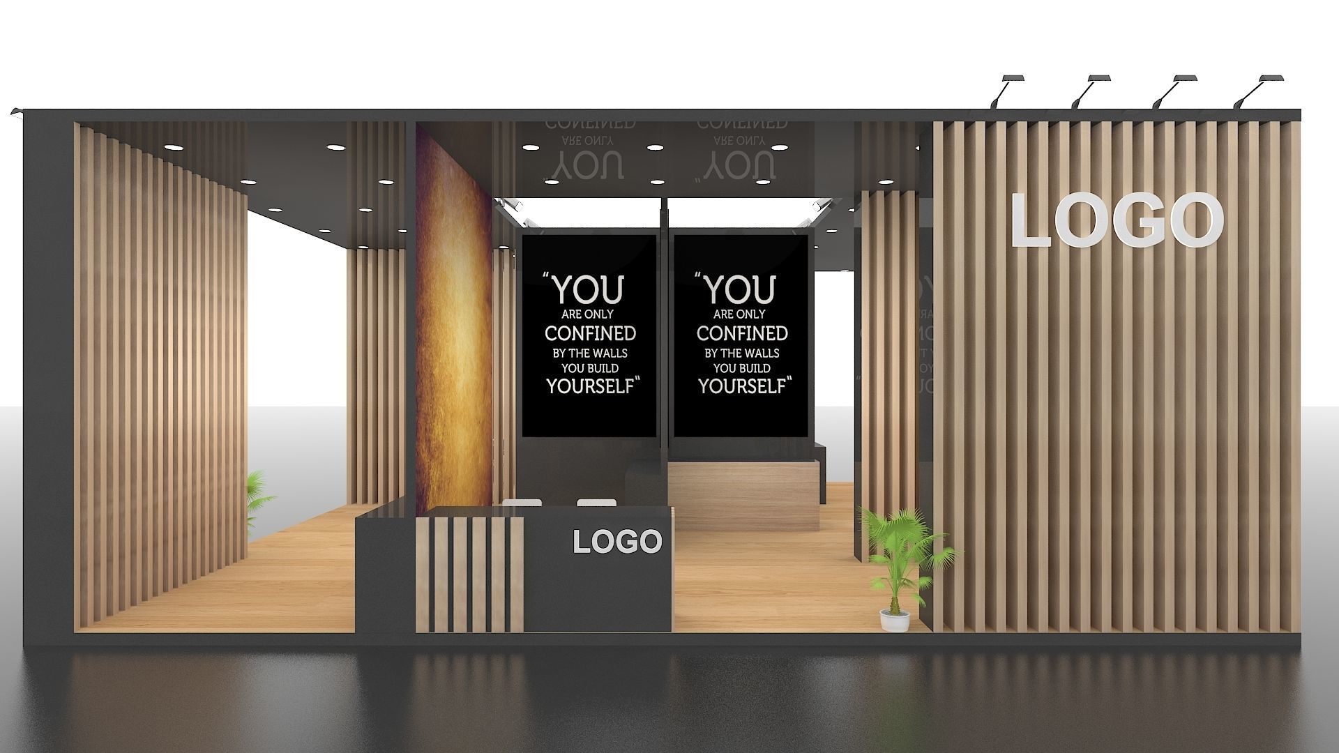 Exhibition Stall 10 meter x 10 meter island stall 3D model_2