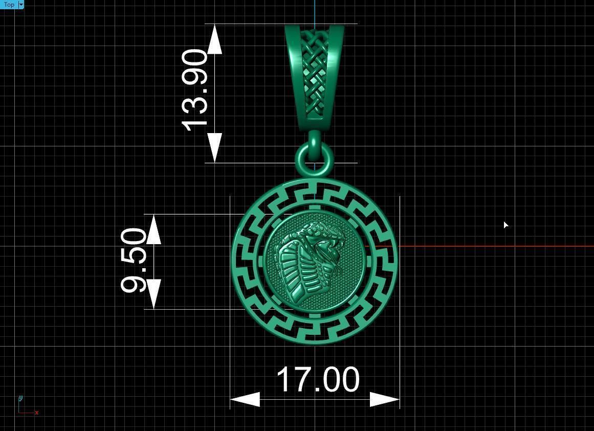 snake pendant Free 3D print model_21