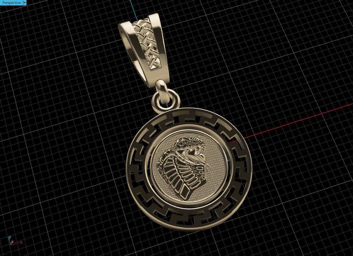 snake pendant Free 3D print model_12